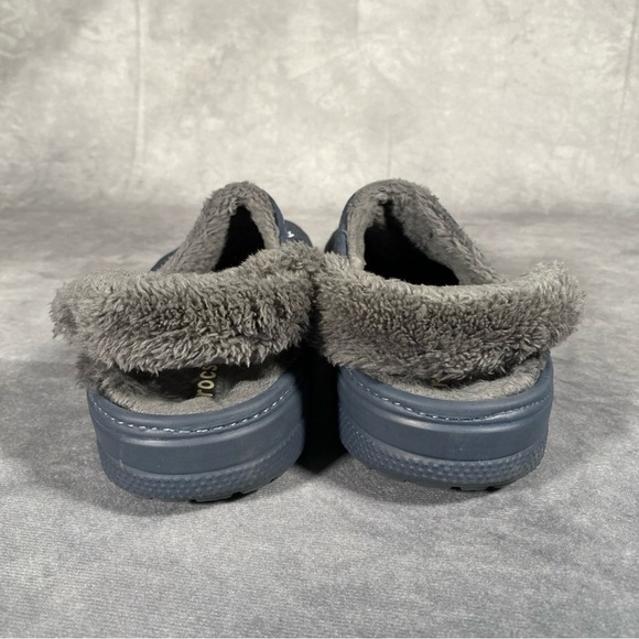 CROCS Clog Shoes Unisex Blue Mens 9 Womens 11 Fleece Lined Back Strap - Picture 4 of 11